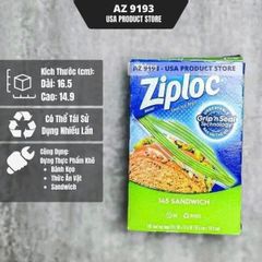 Túi Zip Đựng Thực Phẩm, Bánh Mì Sandwich Ziploc Hộp Nhỏ 145 Cái (16.5Cm X 14.9Cm)