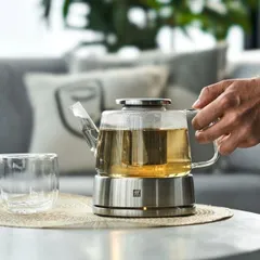 Ấm pha trà Zwilling Sorrento 0,8L cao cấp với đế hâm nóng bằng thép không gỉ - Thiết kế hiện đại và tiện dụng cho trà ngon hơn