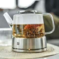 Ấm pha trà Zwilling Sorrento 0,8L cao cấp với đế hâm nóng bằng thép không gỉ - Thiết kế hiện đại và tiện dụng cho trà ngon hơn