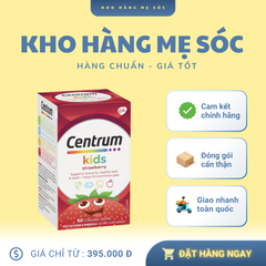 Viên Nhai Vitamin Tổng Hợp Centrum Kids Strawberry 60 Viên - Bổ Sung Dinh Dưỡng Cho Bé, Hương Dâu Ngon Miệng