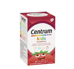 Viên Nhai Vitamin Tổng Hợp Centrum Kids Strawberry 60 Viên - Bổ Sung Dinh Dưỡng Cho Bé, Hương Dâu Ngon Miệng