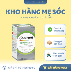 Vitamin Centrum Advance 50+ - Tổng Hợp Dinh Dưỡng Cho Người Trên 50 - 100 Viên Hỗ Trợ Tim Mạch, Xương Khớp, Trí Nhớ
