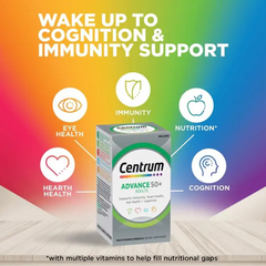Vitamin Centrum Advance 50+ - Tổng Hợp Dinh Dưỡng Cho Người Trên 50 - 100 Viên Hỗ Trợ Tim Mạch, Xương Khớp, Trí Nhớ