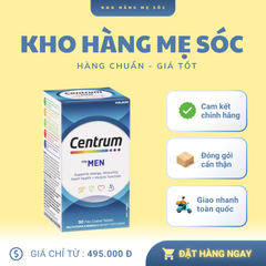 Viên Uống Vitamin Tổng Hợp Centrum For Men 90 Viên - Bổ Sung Đặc Biệt Cho Nam Giới Hỗ Trợ Năng Lượng Và Sức Khỏe