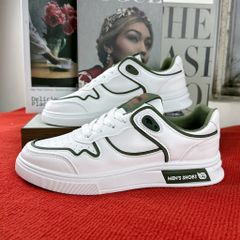 Giày Thể Thao Nam Da Thoáng Khí Thời Trang Dễ Phối Đồ - Sneakers Thể Thao Phong Cách Hiện Đại, Đen & Xanh
