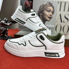 Giày Thể Thao Nam Da Thoáng Khí Thời Trang Dễ Phối Đồ - Sneakers Thể Thao Phong Cách Hiện Đại, Đen & Xanh