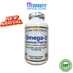 Viên Uống Dầu Cá Omega 3 California Gold Nutrition - Hỗ Trợ Tim Mạch, Bổ Mắt, Chống Viêm - Hộp 240 Viên nang mềm