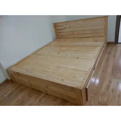Giường Hộp Gỗ Thông Cao Cấp Có Tủ Lưu Trữ - Giường Ngủ Tự Nhiên Chất Lượng 1.6x2m, Miễn Phí Vận Chuyển HCM