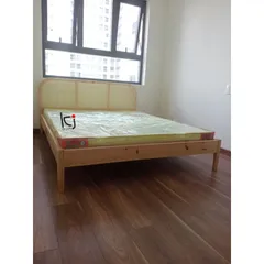 Giường Ngủ Mây Mắt Cáo Rustic Indochine - Chất Liệu Gỗ Thông Tự Nhiên, Kích Thước Đẹp, Freeship HCM