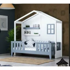 Giường Tầng Hình Ngôi Nhà Cho Bé - Giường Gỗ Tự Nhiên Cao Cấp, Kích Thước 1.2x1.9m, Thiết Kế Đẹp Mắt và An Toàn
