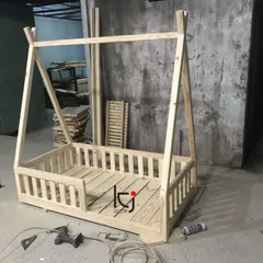 Giường Đơn Cho Bé Gỗ Thông Nhập Khẩu - Giường Tập Đi Lý Tưởng, Kích Thước 80x140cm, Không Kèm Nệm, Freeship HCM