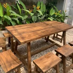 Bộ Bàn Ghế Gỗ Sân Vườn Decor Nhà Hàng & Quán Cafe - Thiết Kế Đẹp, Độ Bền Cao, Phù Hợp Mọi Không Gian