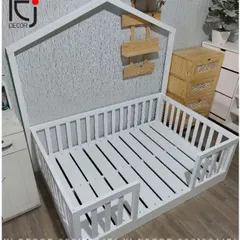 Giường Đơn Hình Ngôi Nhà Cho Bé - Giường Gỗ Thông Nhập Khẩu, Freeship HCM, Kích Thước 100x160cm, Đảm Bảo Chất Lượng 12 Tháng