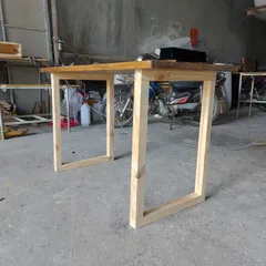 Chân Bàn Gỗ Thông Cao 72cm - Chịu Lực 150kg, Phù Hợp Nhiều Kích Cỡ Mặt Bàn, Màu Vân Gỗ Tự Nhiên/Nâu