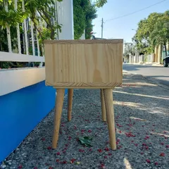 Kệ đầu giường gỗ thông mây mắt cáo - Decor phòng ngủ phong cách hiện đại, chống ẩm, dễ lắp đặt 45x35x52cm
