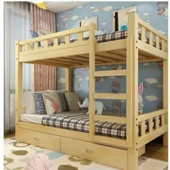 Giường 2 Tầng Gỗ Tự Nhiên Nhập Khẩu - Kích Thước 100x200cm, Bền Bỉ, Chống Ẩm, 2 Ngăn Kéo Tiện Lợi, Miễn Phí Vận Chuyển Tại SG