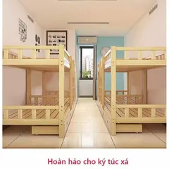 Giường 2 Tầng Gỗ Tự Nhiên Nhập Khẩu - Kích Thước 100x200cm, Bền Bỉ, Chống Ẩm, 2 Ngăn Kéo Tiện Lợi, Miễn Phí Vận Chuyển Tại SG
