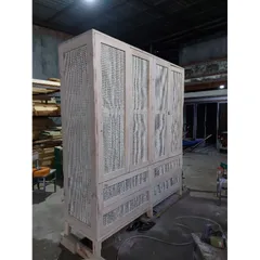Tủ Quần Áo Cánh Mây 4 Cánh Gỗ Tự Nhiên - Sang Trọng và Nhẹ Nhàng, Kích Thước 180x55x200 cm, Thiết Kế Theo Yêu Cầu