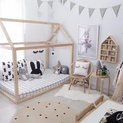 Giường Ngôi Nhà Cho Bé - Giường Gỗ Thông 100x160cm An Toàn và Thẩm Mỹ, Dễ Dàng Lắp Đặt, Thích Hợp Cho Bé Yêu