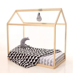 Giường Ngôi Nhà Cho Bé - Giường Gỗ Thông 100x160cm An Toàn và Thẩm Mỹ, Dễ Dàng Lắp Đặt, Thích Hợp Cho Bé Yêu