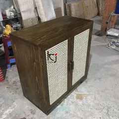 Tủ Giày Gỗ Tự Nhiên Thoáng Khí - Tủ Giày Mây Mắt Cáo 3 Ngăn, Chất Liệu Gỗ Thông Walnut Chống Ẩm, Kiểu Dáng Hiện Đại