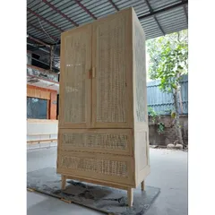 Tủ Quần Áo Cánh Mây Gỗ Thông Nhập Khẩu 100x55x200cm - Đẹp, Bền, Phong Cách Thiết Kế Hiện Đại, Thích Hợp Cho Nhà Cửa
