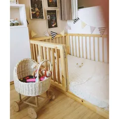 Giường Cũi Gỗ Thông Nhập Khẩu - Giường Tập Ngủ Riêng Cho Bé 100x160cm An Toàn, Chất Lượng Châu Âu