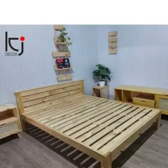 [KID076] Giường gỗ thông cao cấp