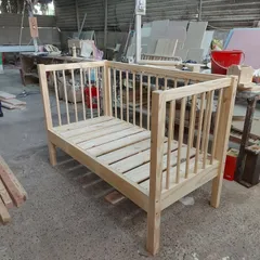 Giường Cũi Trẻ Em Gỗ Nhập Khẩu An Toàn Cho Trẻ Sơ Sinh - Thiết Kế Hiện Đại, Không Kèm Nệm, Tải Trọng 200kg