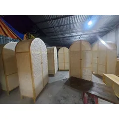 Tủ quần áo mây tre Indochine phong cách vintage - Gỗ thông tự nhiên, decor phòng ngủ, phù hợp cho homestay và không gian sống hiện đại
