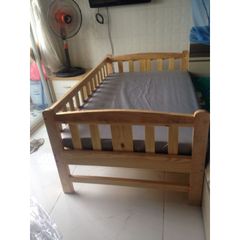 Giường cũi ghép cho bé - Giường ngủ gỗ tự nhiên chắc chắn, kích thước 80x150cm, sản phẩm an toàn cho trẻ em, không kèm nệm
