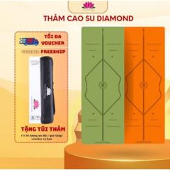 Thảm Tập Yoga Cao Su LOUIS DIAMOND 183x68x0.5cm - Chống Thấm, Đường Khắc Tiện Dụng, Tặng Kèm Túi Đựng Chất Lượng Cao