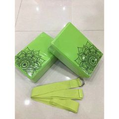 Combo Gạch Tập Yoga EVA 220gr & Dây Tập 1.83m - Bộ Đồ Tập Thể Dục Du Lịch Nguyên Liệu Nhẹ, An Toàn, Tiện Lợi