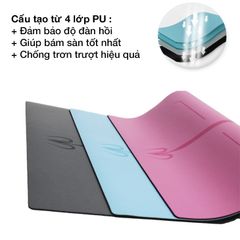 Thảm Yoga Định Tuyến PU Cao Cấp Chống Trơn Trượt - Thảm Tập Yoga Chất Liệu Cao Su Tự Nhiên, Thấm Hút Mồ Hôi, Bảo Vệ Xương Sống