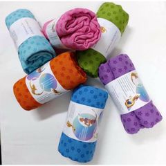 Khăn Trải Thảm Yoga Cao Cấp Silicon 183x63cm - Thấm Hút Mồ Hôi, Độ Bám Tốt, Kháng Khuẩn, Giúp Tập Luyện Hiệu Quả