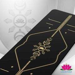 Thảm Tập Yoga Louis Moon - Cao Su Tự Nhiên Dày 4.5mm Với Thiết Kế Định Tuyến Sang Trọng - Bao Gồm Túi Đựng Chống Nước