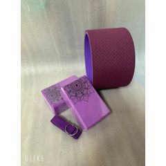 Combo vòng yoga bản to 20cm, gạch tập yoga , dây hỗ trợ tập yoga