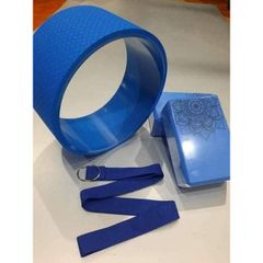 Combo vòng yoga bản to 20cm, gạch tập yoga , dây hỗ trợ tập yoga