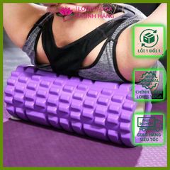 Con lăn massage Yoga Foam Roller - Thiết bị tập thể dục giảm đau cơ, hỗ trợ lưu thông máu, siêu bền, chất liệu EVA an toàn