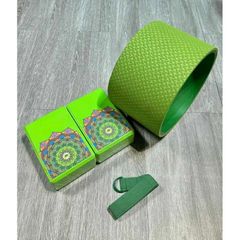 Combo Vòng Tập Yoga lớn 20cm - 2 Gạch Mandala LOUIS YOGA & 1 Dây Cotton 1m8 - Dụng Cụ Hỗ Trợ Tập Yoga Chuyên Nghiệp