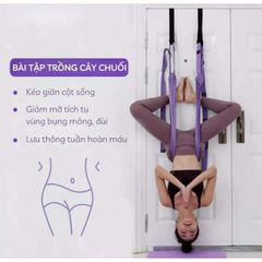 Võng Yoga Tập Tại Nhà - Dây Tập Yoga Treo Cửa Đủ Kích Thước Đối Diện Căng Giãn, Tăng Chiều Cao và Dẻo Dai