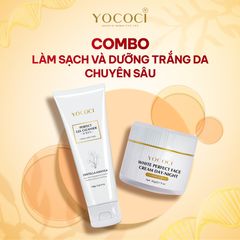 Bộ 2 Sản Phẩm Chăm Sóc Da Mặt Yococi - Kem Dưỡng Trắng 20g và Sữa Rửa Mặt 100g Giảm Mụn, Mờ Thâm, Dưỡng Sáng Da tự nhiên