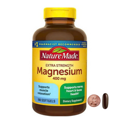 Viên uống bổ sung Magie 400mg Nature Made Extra Strength - Hỗ trợ sức khỏe, 180 viên, Chính hãng Mỹ