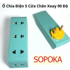 Ổ chia điện đa năng SOPOKA P25-P25X 5 lỗ xoay 90 độ, 2500W, thiết kế góc hẹp, nhựa ABS chống va đập - Tiện ích cho gia đình