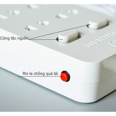 Ổ Cắm Điện 10 Lỗ OMINSU 10ST - 2500W, Chống Quá Tải, Lõi Đồng, Vỏ Nhựa Chống Cháy, Dài 2.5m và 4.5m, Phù Hợp Tất Cả Thiết Bị Điện