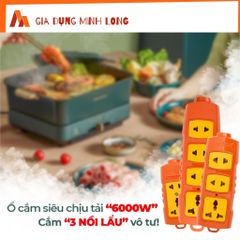 Ổ Cắm Điện SOPOKA 6000W Lõi Sứ Chống Cháy An Toàn - Thiết Kế Đẹp, Chịu Tải 3 Nồi Lẩu, Bảo Hành 02 Năm