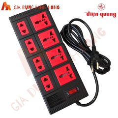 Ổ Cắm 8 Lỗ Đa Năng Điện Quang ECO ĐQ ESK 8ECO - Dây 2m/5m, Chịu Tải, Nhựa ABS, Đèn Hiển Thị Nguồn, Thích Hợp Cho Mọi Tiêu Chuẩn Phích Cắm