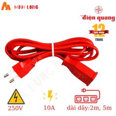 Dây Nối Dài Điện Quang EPF 2PN 2 mét 5 mét - Cáp Nối Đèn Công Tắc Liền Đuôi Chịu Nhiệt, Độ Bền Cao, 250V 10A