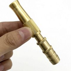 Đầu Vòi Xịt Rửa Xe Tăng Áp Bằng Đồng - Vòi Tưới Cây 2 Chế Độ Phun, Lắp Dây Mềm Với Đai Siết inox, Tiện Ích Gia Đình