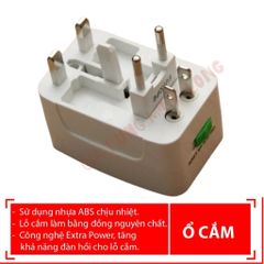 Ổ Cắm Du Lịch Điện Quang ĐQ ESK TV01 Chính Hãng - Ổ Điện Thông Minh An Toàn, Phù Hợp Nhiều Chân Cắm, Chống Quá Tải